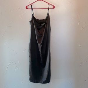 Black satin dress
